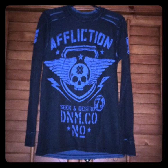 Affliction Tops - AFFLICTION Reversible Thermal L/S Shirt
